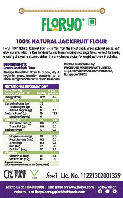 Floryo Natural Jackfruit Flour, 250 g-2.webp